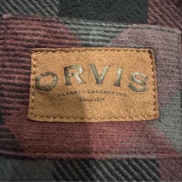 Orvis Big Bear Heavy Weight Plaid Flannel Shirt Jacket Shacket Hand Pockets M - Picture 4 of 12